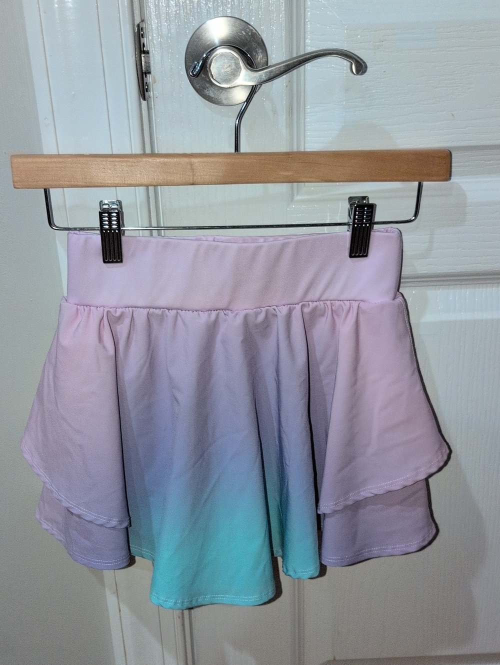 Girls Pastel Ombre Layered Skirt - Lilac to Aqua